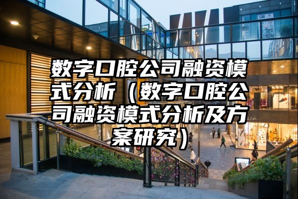 数字口腔公司融资模式分析（数字口腔公司融资模式分析及方案研究）