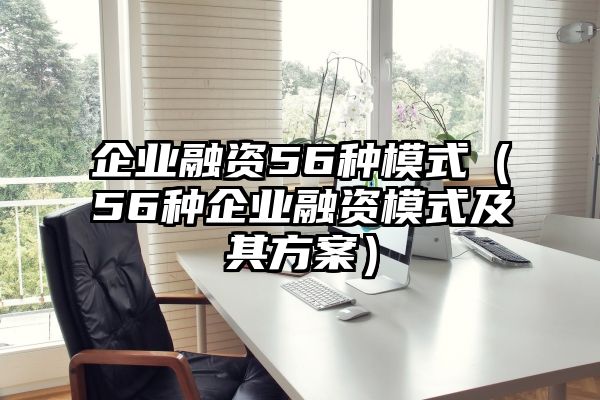 企业融资56种模式（56种企业融资模式及其方案）