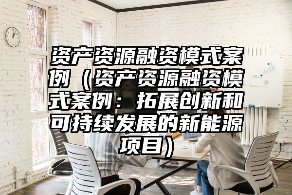 资产资源融资模式案例（资产资源融资模式案例：拓展创新和可持续发展的新能源项目）