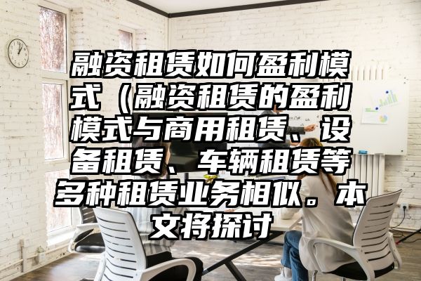 融资租赁如何盈利模式（融资租赁的盈利模式与商用租赁、设备租赁、车辆租赁等多种租赁业务相似。本文将探讨