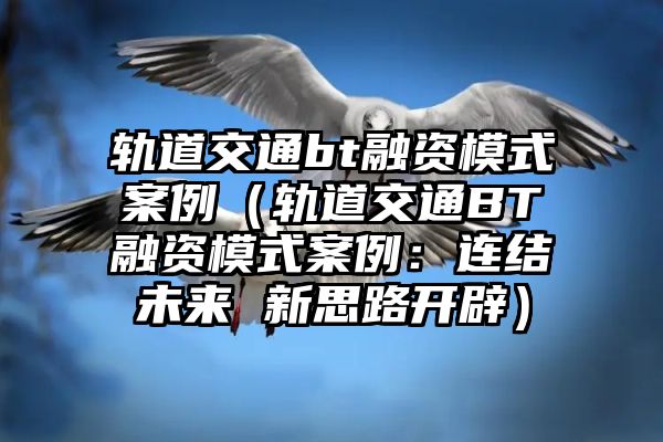 轨道交通bt融资模式案例（轨道交通BT融资模式案例：连结未来 新思路开辟）