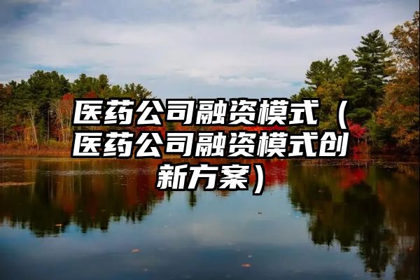 医药公司融资模式（医药公司融资模式创新方案）