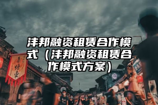 沣邦融资租赁合作模式（沣邦融资租赁合作模式方案）