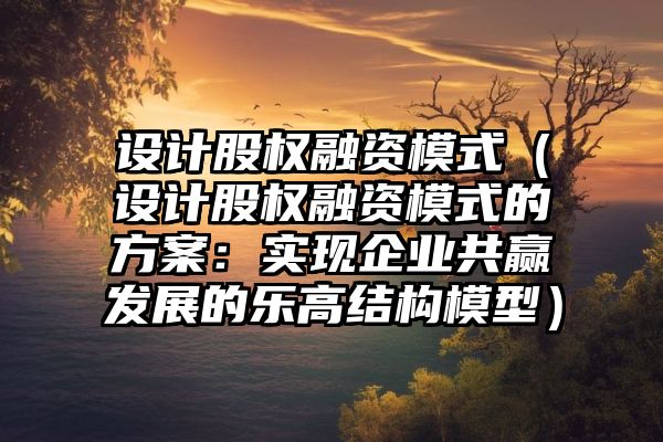 设计股权融资模式（设计股权融资模式的方案：实现企业共赢发展的乐高结构模型）