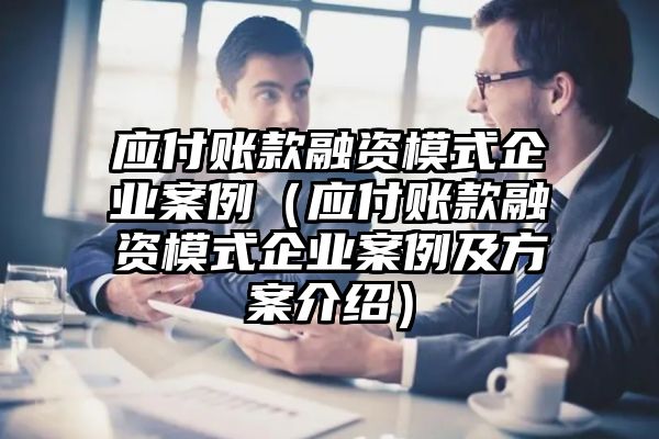 应付账款融资模式企业案例（应付账款融资模式企业案例及方案介绍）