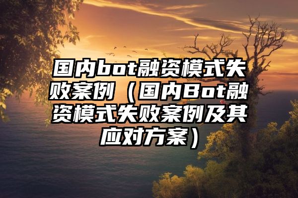 国内bot融资模式失败案例（国内Bot融资模式失败案例及其应对方案）