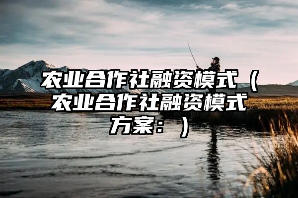 农业合作社融资模式（农业合作社融资模式方案：）