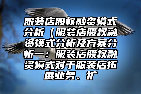 服装店股权融资模式分析（服装店股权融资模式分析及方案分析一：服装店股权融资模式对于服装店拓展业务、扩