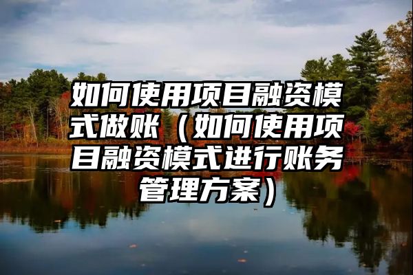 如何使用项目融资模式做账（如何使用项目融资模式进行账务管理方案）