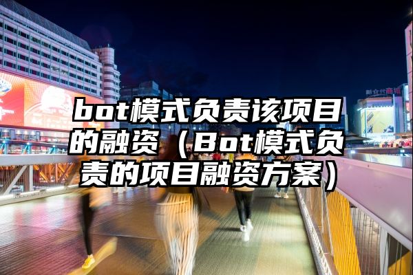 bot模式负责该项目的融资（Bot模式负责的项目融资方案）