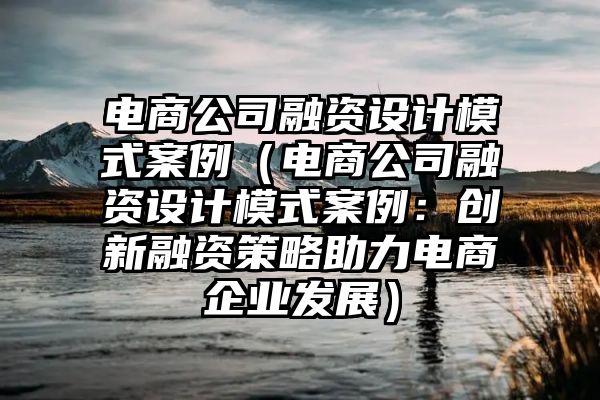 电商公司融资设计模式案例（电商公司融资设计模式案例：创新融资策略助力电商企业发展）