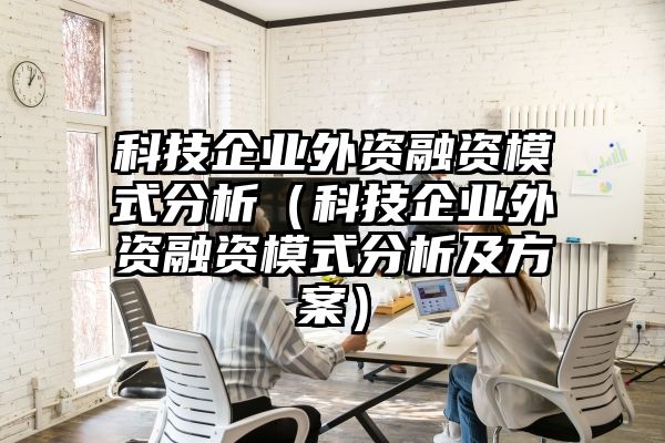 科技企业外资融资模式分析（科技企业外资融资模式分析及方案）