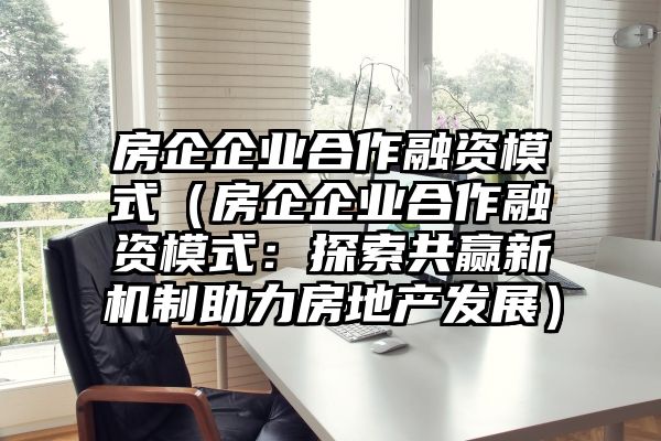 房企企业合作融资模式（房企企业合作融资模式：探索共赢新机制助力房地产发展）