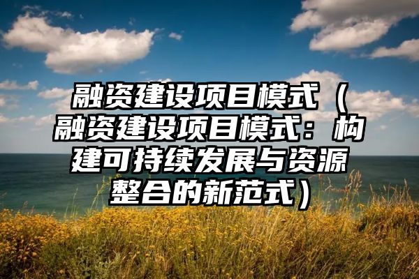 融资建设项目模式（融资建设项目模式：构建可持续发展与资源整合的新范式）