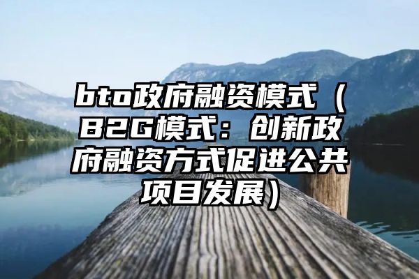 bto政府融资模式（B2G模式：创新政府融资方式促进公共项目发展）