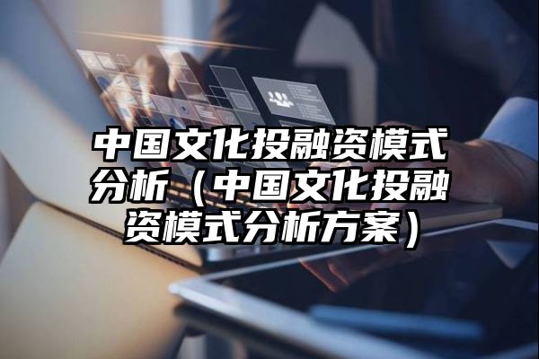 中国文化投融资模式分析（中国文化投融资模式分析方案）