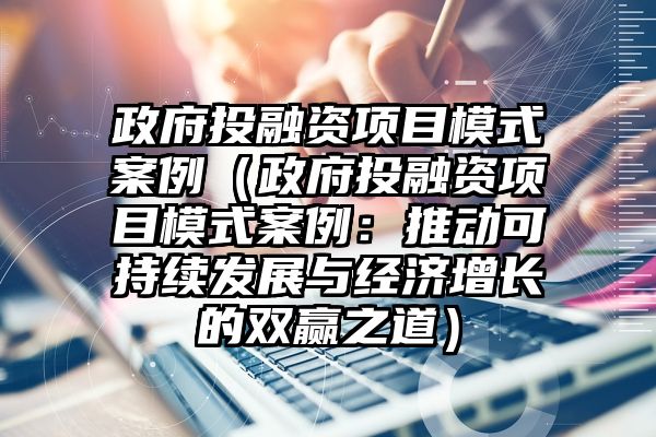 政府投融资项目模式案例（政府投融资项目模式案例：推动可持续发展与经济增长的双赢之道）