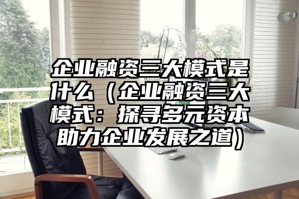 企业融资三大模式是什么（企业融资三大模式：探寻多元资本助力企业发展之道）