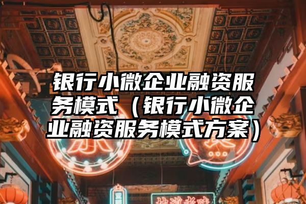 银行小微企业融资服务模式（银行小微企业融资服务模式方案）