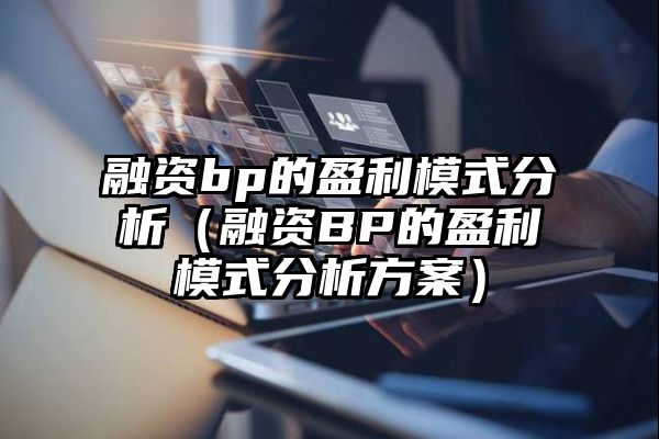 融资bp的盈利模式分析（融资BP的盈利模式分析方案）