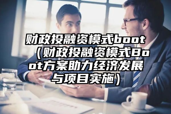 财政投融资模式boot（财政投融资模式Boot方案助力经济发展与项目实施）